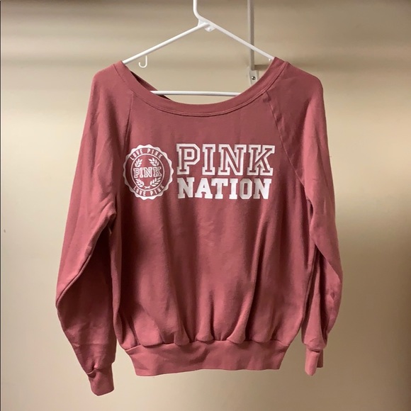 VS PINK off shoulder long sleeve shirt - Picture 1 of 2